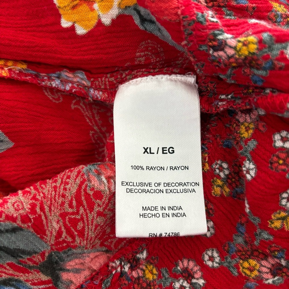Bila Sleeveless V-Neck Rayon Mixed Floral Print Asymmetrical Dress Size XL Boho - Picture 11 of 12